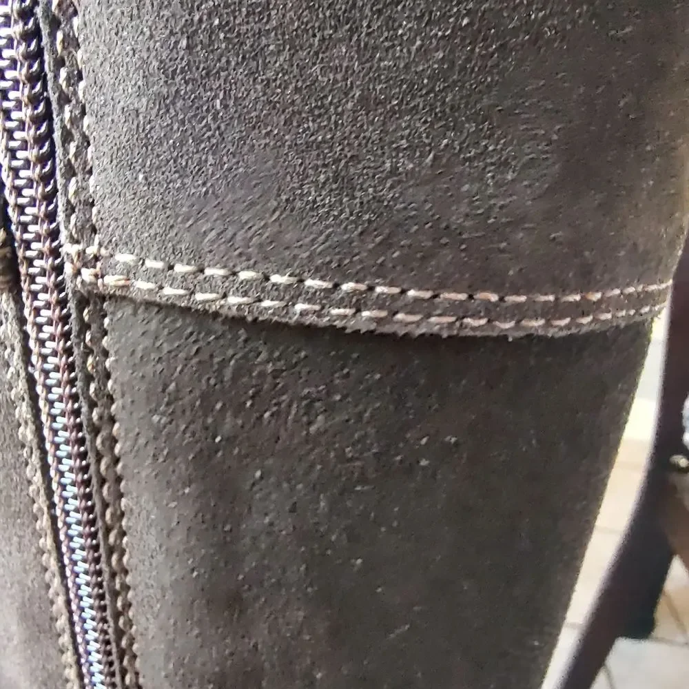 La Canadienne Highest Quality Brown Suede Riding Boots Size 5 Waterproof Comfort
